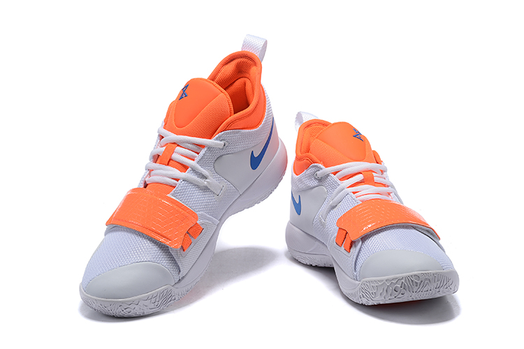 2019 Nike PG 2.5 White Orange Blue Basketball Shoes